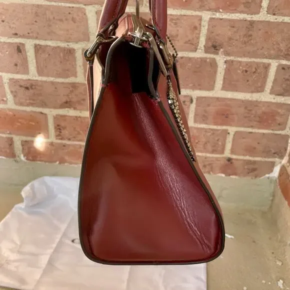 Coach x Selena Gomez Collection Bond Bow Bag Satchel Burgundy handbag purse - Picture 8 of 16